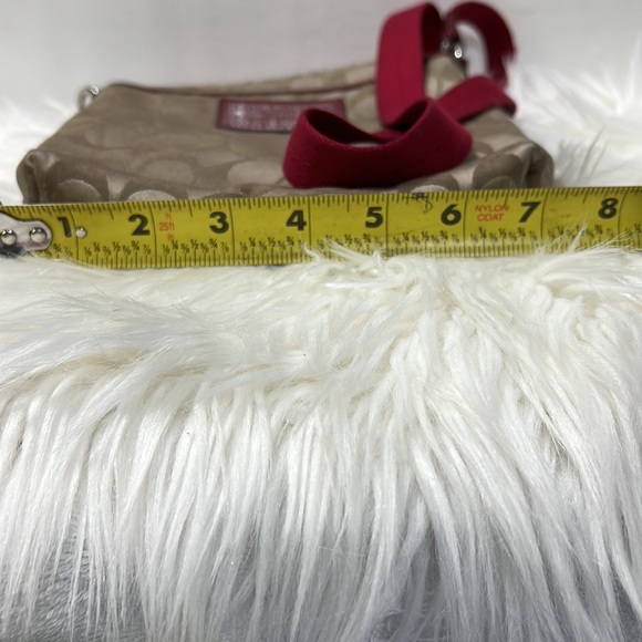 Vintage Coach Crossbody Bag Tan with Red Details - Picture 4 of 5